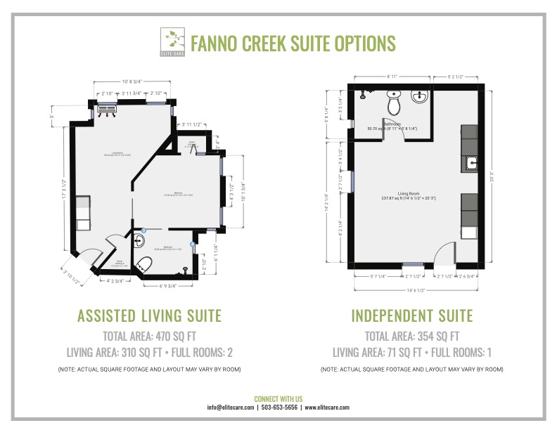 Elite Care Floorplans - Fanno