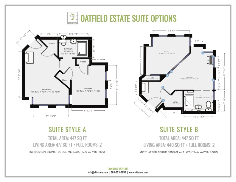 Elite Care Floorplans - Oatfield